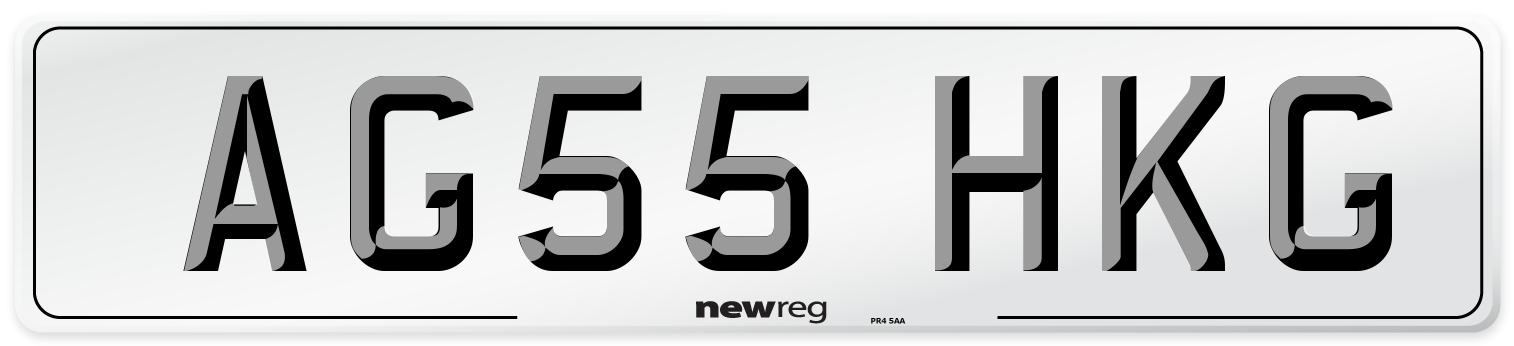 AG55 HKG Number Plate from New Reg